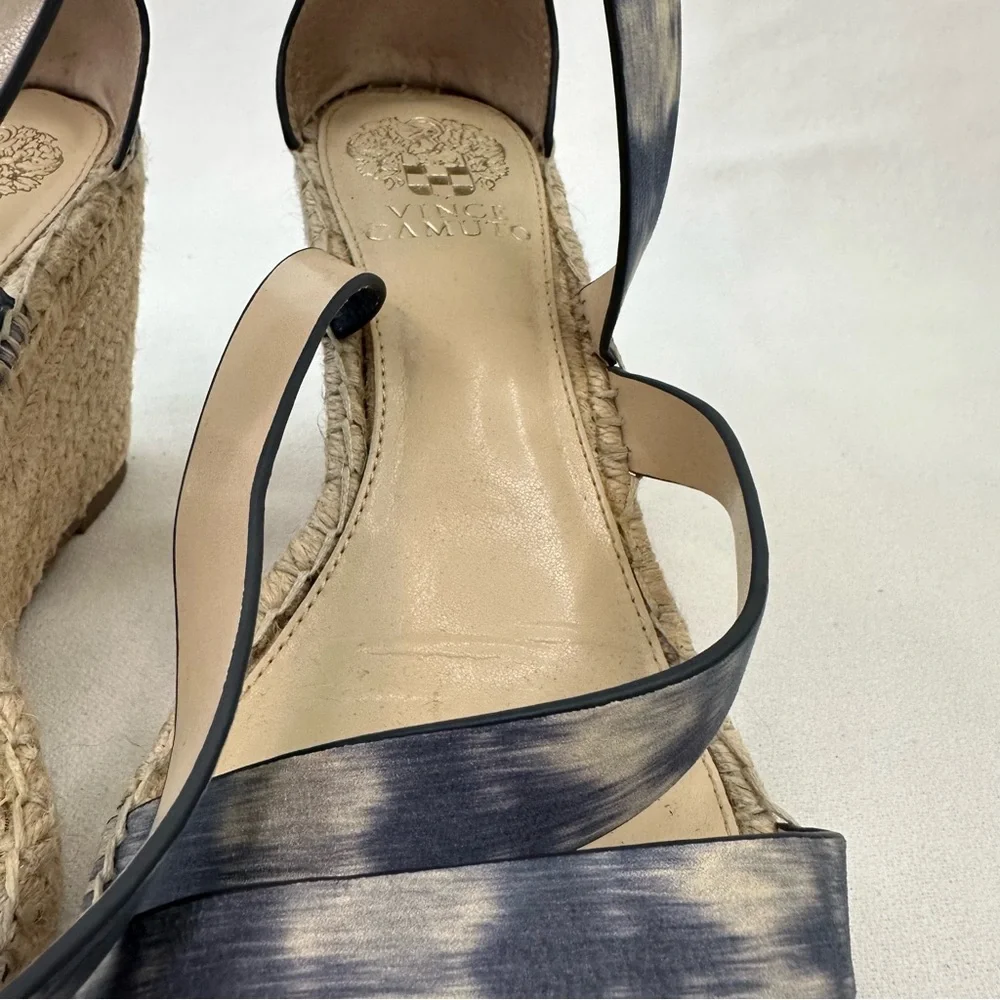 Vince Camuto Mesteria Platform Wedge Espadrille Sandal 8.5 Blue
